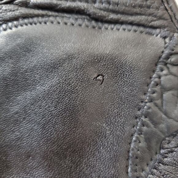 Vintage Black Patchwork Leather Clutch - Picture 5 of 5